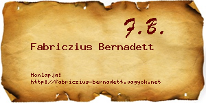 Fabriczius Bernadett névjegykártya