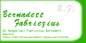 bernadett fabriczius business card